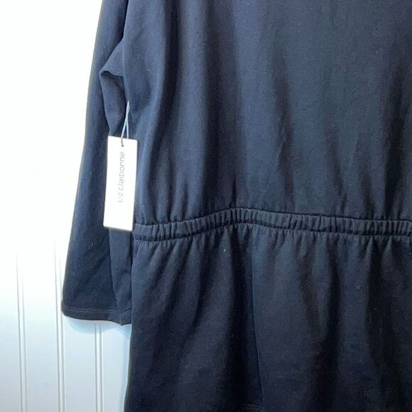 Liz Claiborne Mock Neck Sweatshirt Women’s Size 2X Black Toggle Long Sleeve NEW - Picture 8 of 9